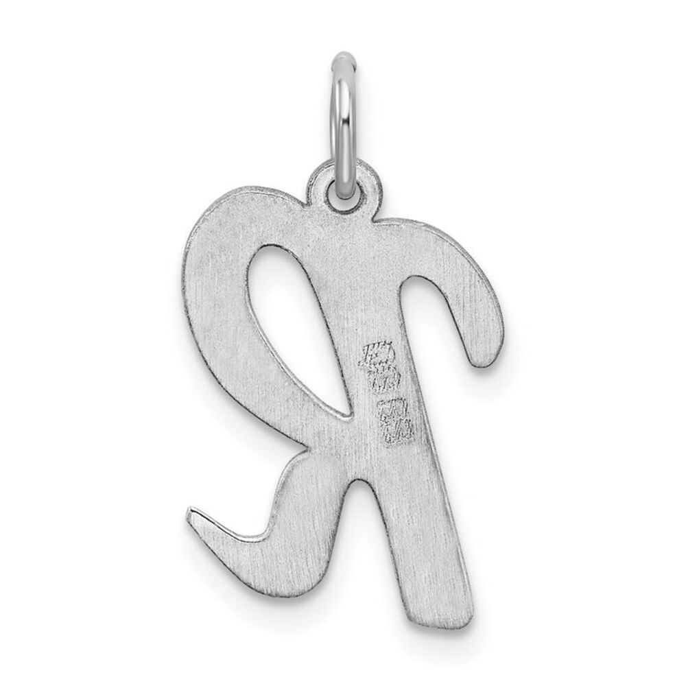 Sterling Silver Madison Collection LG Classic Script Initial R Pendant - Picture 3 of 5